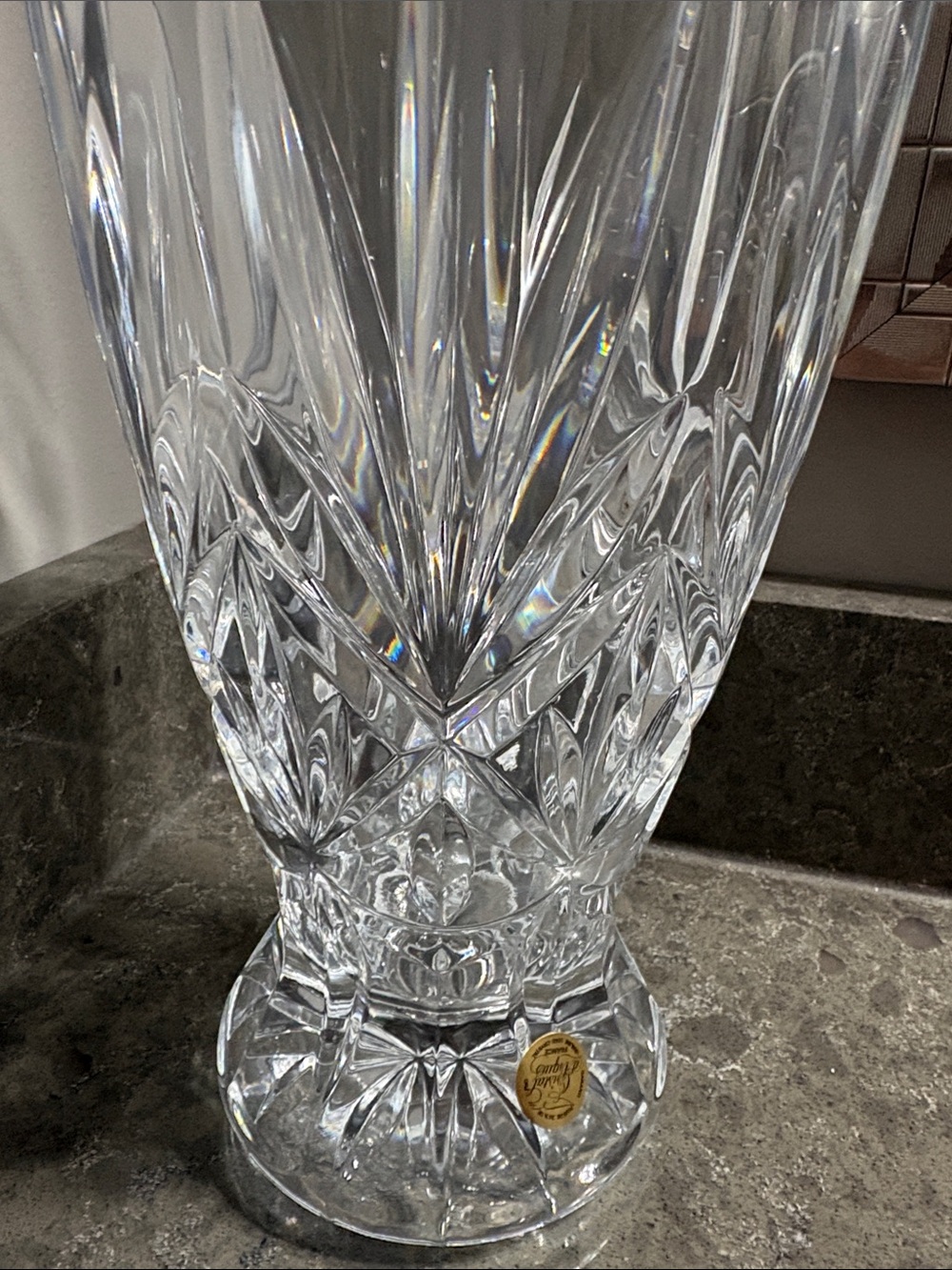 TRADITION Crystal d'Arques Clear Glass Vase - Clear. 11 3/4 Inch by 5 1/2 inch - Picture 4 of 11